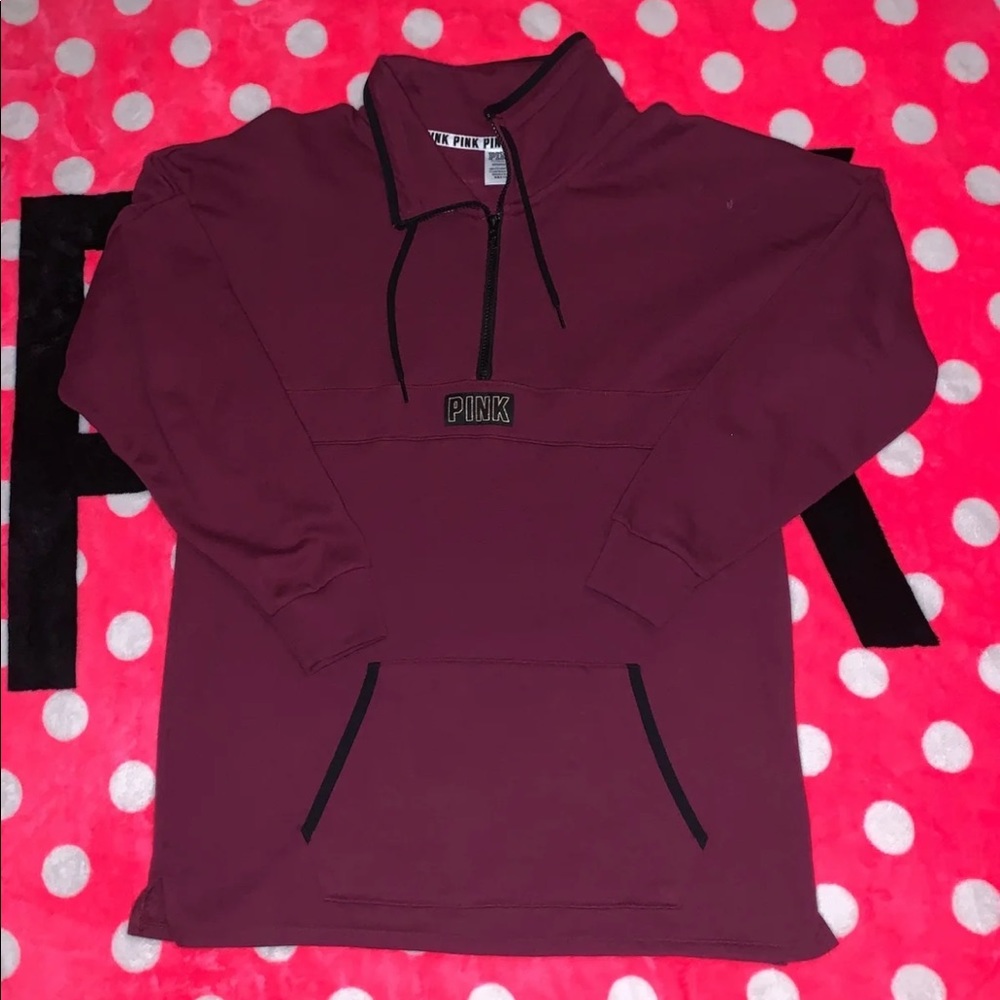 VS PINK half zip pullover- size small